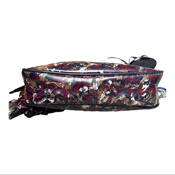 NEW Patricia Nash Scarlet Bloom Antilly Leather Sling Bag Navy Floral Crossbody - Picture 13 of 14